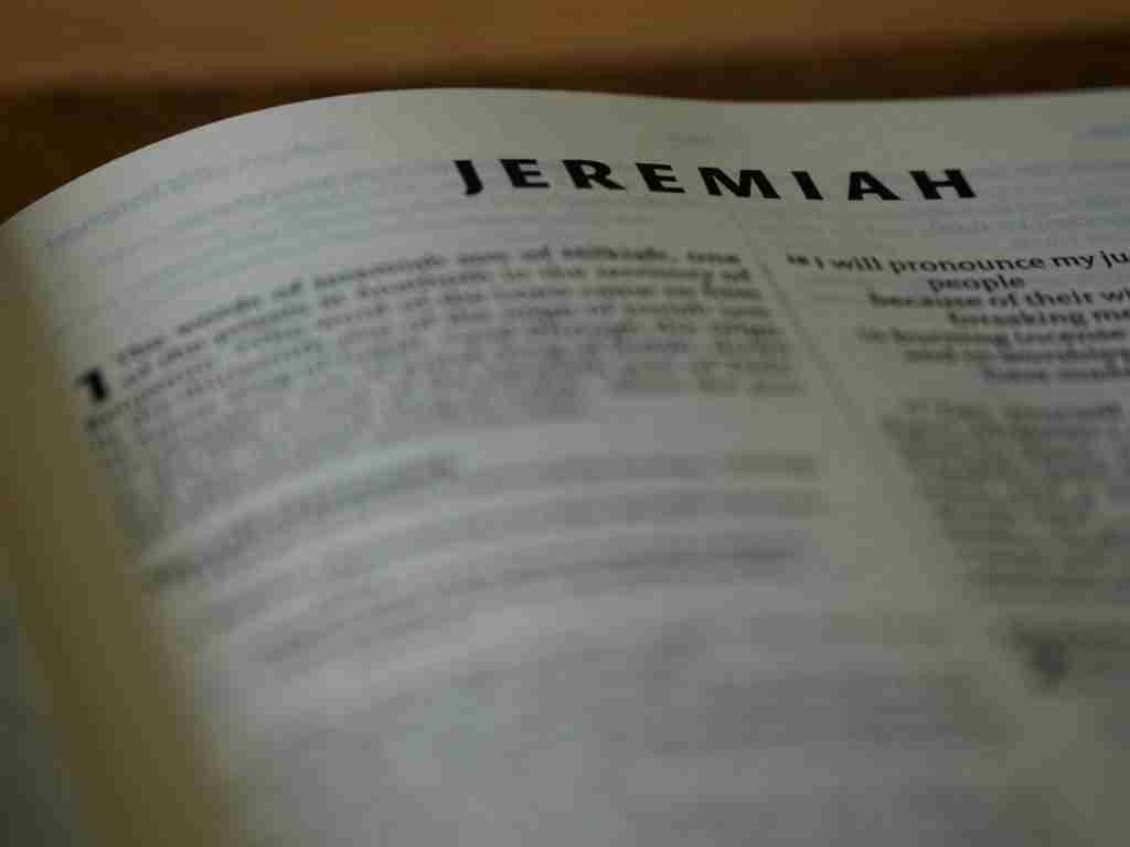 A bible open to the word jeremiah